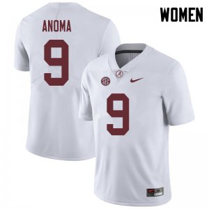 NCAA Women's Alabama Crimson Tide #9 Eyabi Anoma Stitched College 2018 Nike Authentic White Football Jersey WU17B67SU